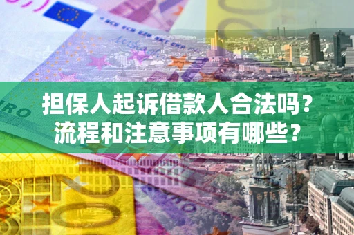 武汉担保人起诉借款人合法吗？流程和注意事项有哪些？