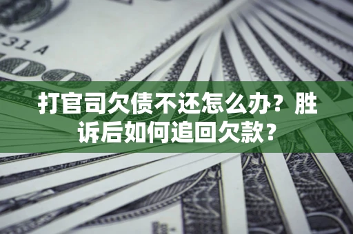 武汉打官司欠债不还怎么办？胜诉后如何追回欠款？