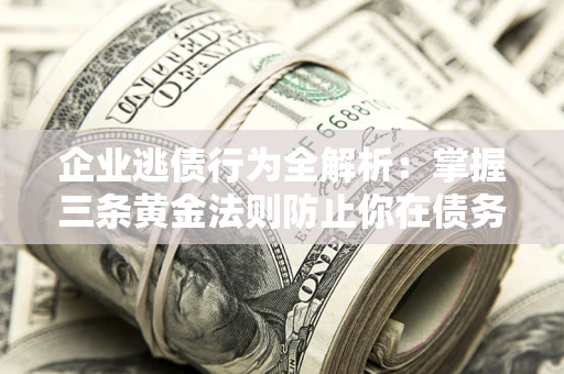 武汉企业逃债行为全解析：掌握三条黄金法则防止你在债务乱局中“踩雷”