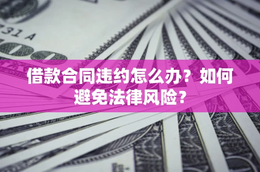 武汉借款合同违约怎么办？如何避免法律风险？